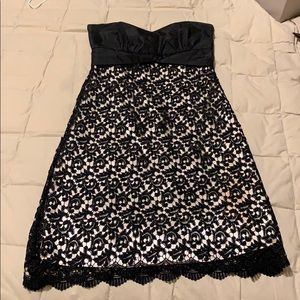 Strapless Lace Dress with Polyester Underlay